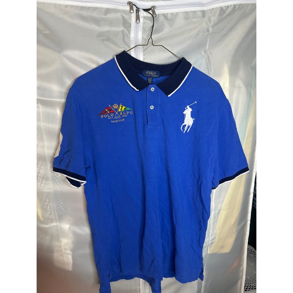 Polo Ralph Lauren Boys XL 18-20 Yacht Club Big Pony Polo Shirt Blue